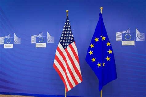 اجتماع بين الاتحاد الأوروبي والولايات المتحدة في بلجيكا لمناقشة التجارة والتكنولوجيا، بحضور كبار المسؤولين، تركيز على تعزيز التعاون الثنائي.