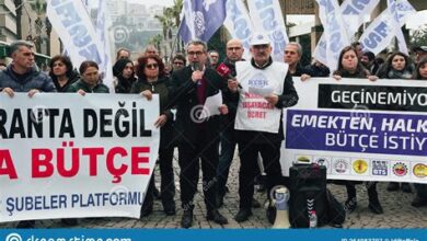 مطلب لمسيرة يوم العمال في كوروم تقدم من النقابات التركية والسلطاني الموحد بدعم من الديسك. (مصادر: ميلييت، افرينسيل، تلي1)